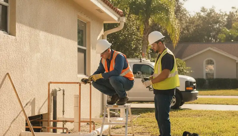 Plumber repairing a leak in Lakeland, FL for plumbinglakelandfl-new.com