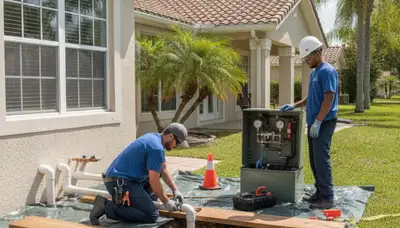 Lakeland FL plumbing repair technician servicing residential pipes and fixtures