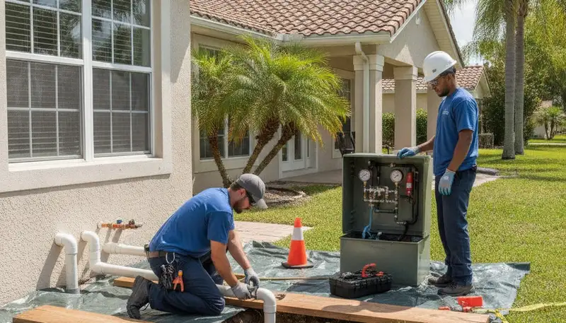 Lakeland FL plumbing repair technician servicing residential pipes and fixtures