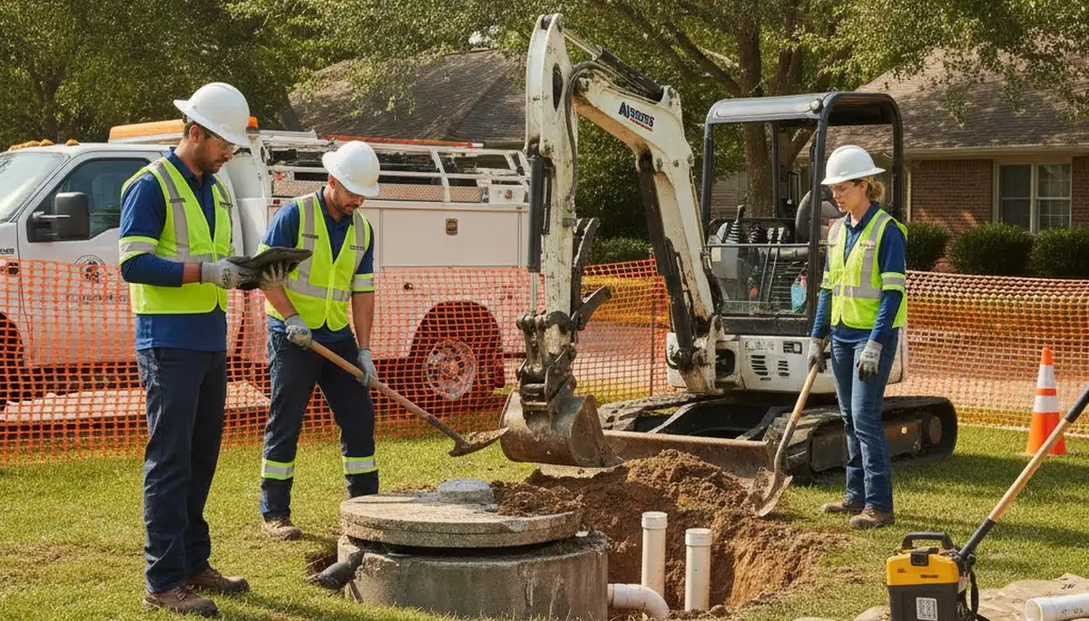 Lakeland, FL plumber inspecting septic system for home repair service