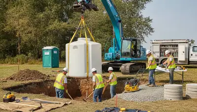 Septic tank installation site prep for Lakeland, FL homes by On Call Plumbers
