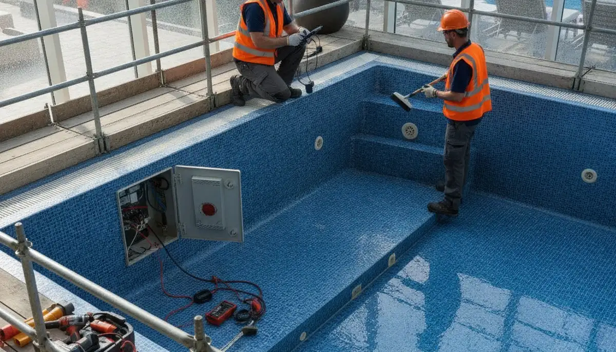 Lakeland, FL plumber repairing a home spa for reliable plumbing service