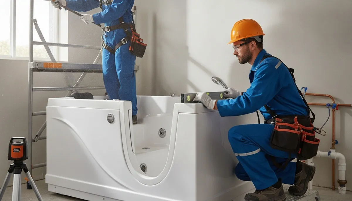 Lakeland, FL plumber installs walk-in tub for safer, accessible bathing in a home